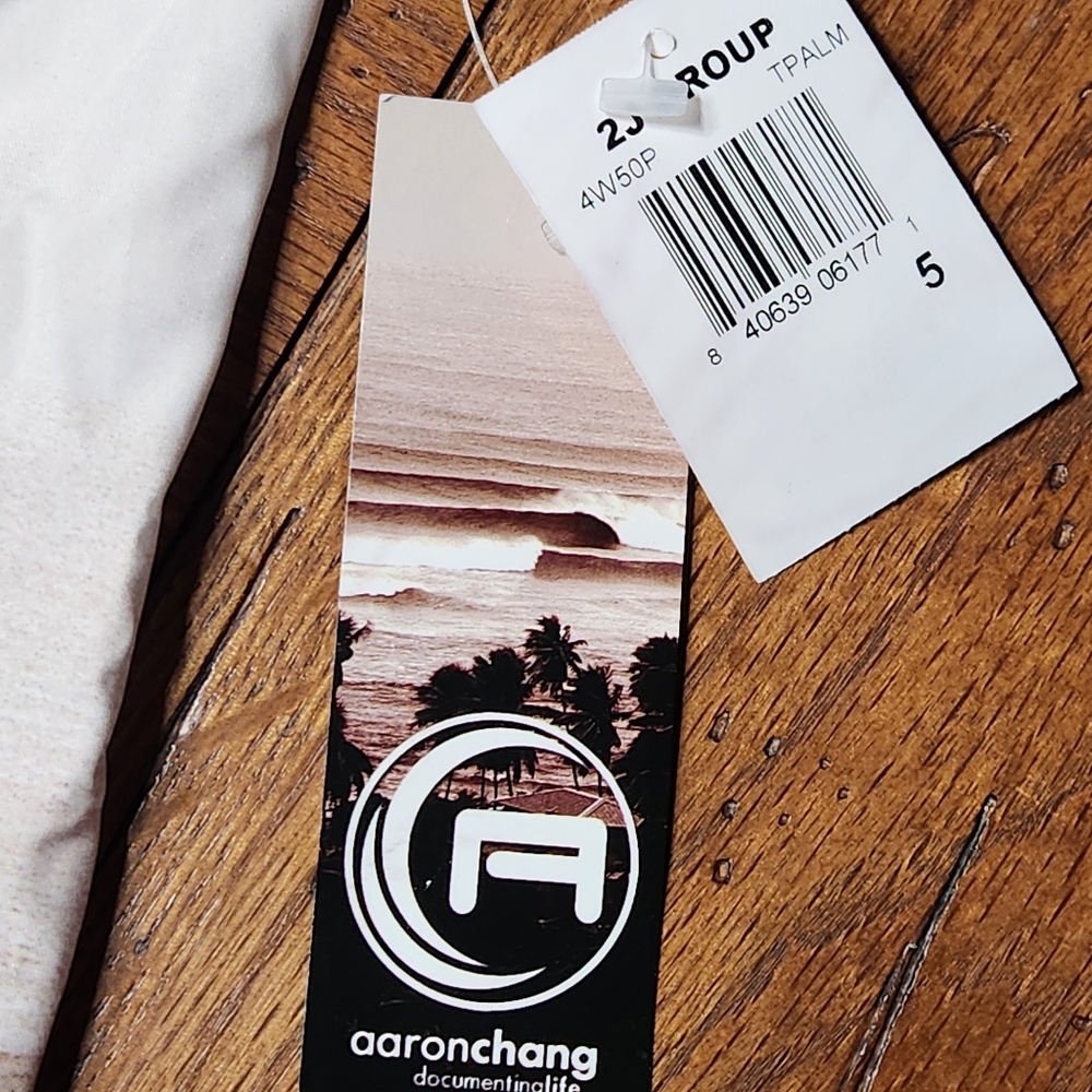VTG NWT Aaron Chang "Tres Palms" Boardshorts Size 5 Black & Tan Palm Tree Print - Picture 13 of 13